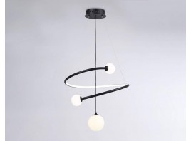  Подвесной светодиодный светильник с пультом управления FL66303 BK черный 39W 3000K-6400K+G9 D500*1200 (ПДУ ИК)