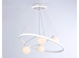  Подвесной светодиодный светильник со сменной лампой и с пультом управления FL66321/1+4 WH белый 69W 3000K-6400K+G9/4 D600/400*1200 (ПДУ ИК)