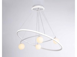  Подвесной светодиодный светильник со сменной лампой и с пультом управления FL66326/1+4 WH белый 92W 3000K-6400K+G9/4 D800/600*1200 (ПДУ ИК)