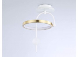  Потолочный светодиодный светильник FL66422 WH/GD белый/золото 3000K/4200K/6400K 15W 240*220*347.7 (Без ПДУ)