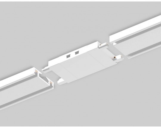 GV1107 WH белый прямой коннектор для накладного шинопровода 46*26*26