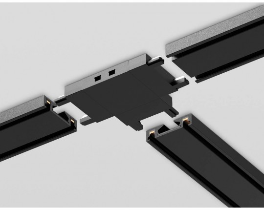 GV1122 BK черный T-образный коннектор для накладного шинопровода 46*36*6