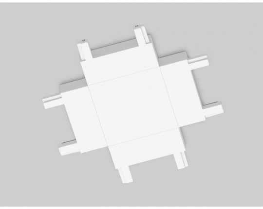GV1124 WH белый X-образный коннектор для накладного шинопровода 46*46*6