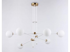  Подвесной светильник TR2521/6 WH/BS белый/латунь G9/6 max 10W D970*750