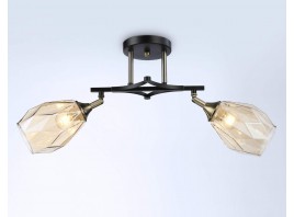  Подвесной светильник TR303032/2 SB/BK/TI  бронза/черный/янтарь E27/2 max 40W 580*145*280