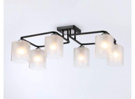  Потолочный светильник TR303224/6 BK/CH/FR черный/хром/белый матовый E27*6 max 60W 615*390*220