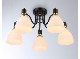  Потолочный светильник TR303307/5 BK/GD/FR черный/золото/белый матовый E27*5 max 60W D600*270