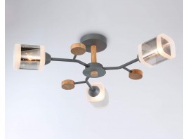  Подвесной светильник TR3033231/3 GR/LW/SM серый/светлое дерево/дымчатый E27*3 max 60W D700*180