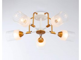  Подвесной светильник TR303323/5 WH/GD/CL/FR белый/золото/прозрачный/белый матовый E27*5 max 60W D620*200