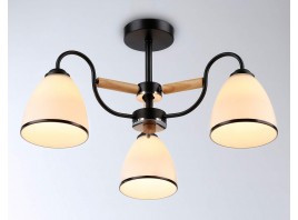  Подвесной светильник TR3033241/3 BK/CH/LW/FR черный/хром/светлое дерево/белый матовый E27*3 max 60W D610*290