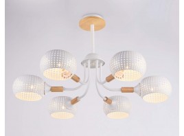  Подвесная люстра TR80166/6 WH/LWD белый/светлое дерево E14/6 max 40W D690*370
