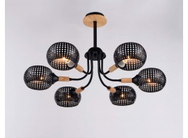  Подвесная люстра TR80167/6 BK/LWD черный/светлое дерево E14/6 max 40W D690*370