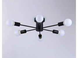  Потолочный светильник в стиле лофт TR80402/6 BK черный E27/6 max 60W D780*150