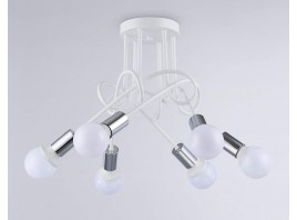  Потолочный светильник в стиле лофт TR80417/6 WH/CH белый/хром E27/6 max 60W D690*370