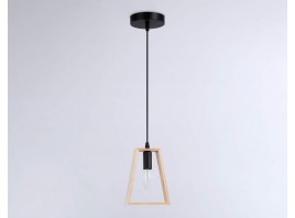  Подвесной светильник в стиле лофт TR80497 BK/LW черный/светлое дерево E14 max 60W D150*1000