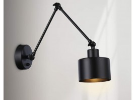  Настенный светильник с выключателем в стиле лофт TR8148 BK черный E27 max 40W 340*120*490