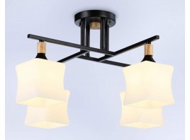 Подвесная люстра TR9497/4 BK/FR черный/белый матовый E27/4 max 40W D495*280
