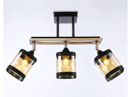  Подвесной светильник TR9527/3 BK/FGD/TI черный/золото/янтарь E27/3 max 40W 620*100*290