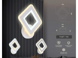  Настенный светодиодный светильник FA871 WH белый 11W 220*250*50