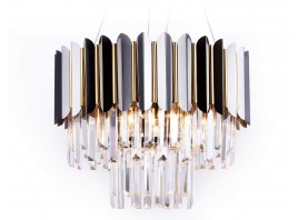 Подвесная люстра с хрусталем TR5297/7 DCH/GD черный хром/золото E14/7 max 40W D500*780