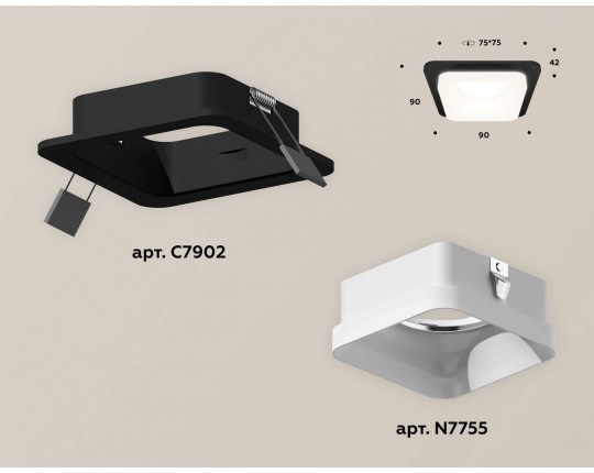 XC7902013 SBK/FR черный песок/белый матовый MR16 GU5.3 (C7902, N7755)