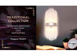  Настенный светильник с хрусталем TR5371/2 CH/CL хром/прозрачный G9/2 max 40W 500*200*100