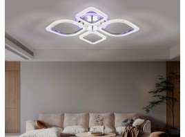  Потолочный светодиодный светильник с пультом FA5148 CH хром 77W 680*630*90 (ПДУ РАДИО 2.4)