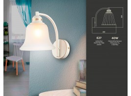  Настенный светильник TR3052 WH/GD/FR белый/золото/белый матовый E27 max 40W 225*163*265