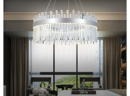  Подвесная светодиодная люстра с хрусталем TR5011 CH/CL хром/прозрачный 88W 3000K/4200K/6400K D800*950 (Без ПДУ)