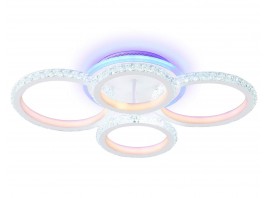  Потолочный светодиодный светильник с RGB подсветкой и пультом FA9524/2+2 WH белый 92W 6400K/3000K+RGB 560*370*110 (ПДУ РАДИО 2.4G)