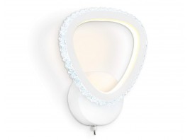  Настенный светодиодный светильник с выключателем на корпусе FA9557 WH белый 20W 6400K/3000K 220*250*70