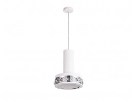  Подвесной светодиодный светильник FA9488 WH/CH белый/хром 4200K 18W D200*590 (без ПДУ)