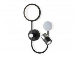  Настенный светодиодный светильник со сменной лампой FL51601/3 BK/CH черный/хром 11W 4200K+GU10 424*275*100