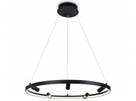  Подвесной светодиодный светильник с пультом FL5289/1+5 BK черный 72W 3000K/4200K/6400K+4200K D700*1200 (ПДУ ИК)