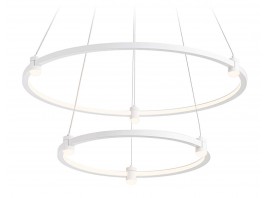  Подвесной светодиодный светильник FL5505/2+6 WH белый 45W 3000K/4200K/6400K D600/400*1300 (без ПДУ)