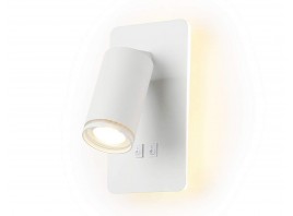 Настенный светильник с выключателем FW2465 WH белый GU10 max 12W+LED 4200K 9W 185*105*150