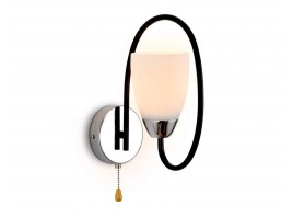  Настенный светильник с выключателем TR3134 BK/CH черный/хром E27 max 40W 320*100*230