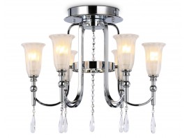  Потолочная люстра с хрусталем TR3243/6 CH/FR хром/белый матовый E14*6 max 40W D600*520