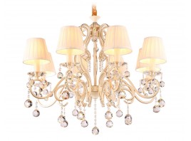  Подвесная люстра с абажурами и хрусталем TR4561/8 BG/GD бежевый/золото E14/8 max 40W D750*605