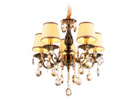  Подвесная люстра с абажурами и хрусталем TR4577/5 SB/WH бронза/белый E14/5 max 40W D560*570