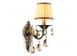  Настенный светильник с абажуром и хрусталем TR4578 SB/WH бронза/белый E14 max 40W 405*130*230
