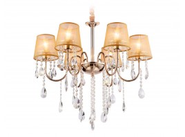  Подвесная люстра с абажурами и хрусталем TR4589/6 GD золото E14/6 max 40W D660*570