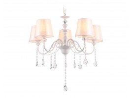  Подвесная люстра с абажуром и хрусталем TR4603/5 WH белый E27/5 max 40W D620*865