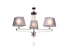  Подвесная люстра с абажуром и хрусталем TR4614/3 CF/FGD кофе/золото E27/3 max 40W D640*800