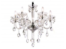  Подвесная классическая люстра с хрусталем TR4900/6 CH/CL хром/прозрачный E14/6 max 40W D663*598