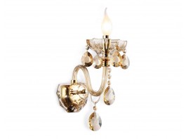  Настенный классический светильник с хрусталем TR4912 GD/TI золото/янтарь E14 max 40W 294*160*246