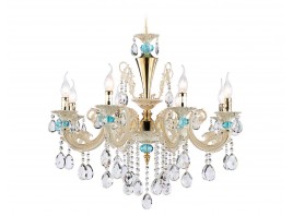  Подвесная люстра с хрусталем TR4926/8 GD/WH/CL золото/белый/прозрачный E14*8 max 40W D740*630
