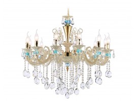  Подвесная люстра с хрусталем TR4929/12 GD/WH/CL золото/белый/прозрачный E14*12 max 40W D910*680