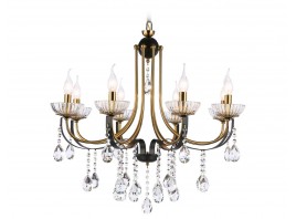  Подвесная люстра с хрусталем TR4953/8 BK/GD/CL черный/золото/прозрачный E14*8 max 40W D740*735