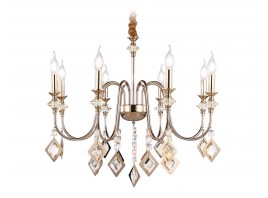  Подвесная люстра с хрусталем TR4957/8 FGD/TI золото/янтарь E14*8 max 40W D712*625